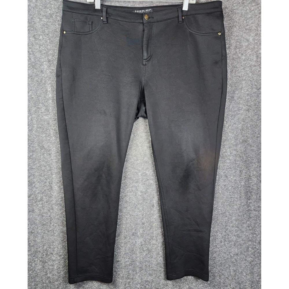 Savage Art Pants Women 3X Black Stretch‎ High Rise Skinny Jeggings